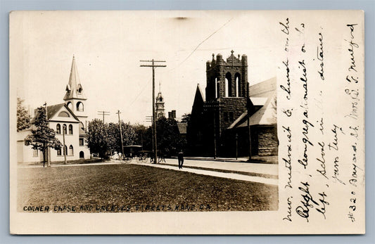 KANE PA CORNER CHASE & CREEVES STREETS ANTIQUE REAL PHOTO POSTCARD RPPC