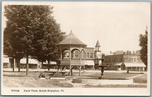 SOUTH ROYALTON VT PARK VIEW ANTIQUE REAL PHOTO POSTCARD RPPC
