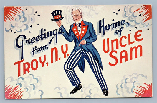 TROY NY HOME of UNCLE SAM VINTAGE POSTCARD PATRIOTIC