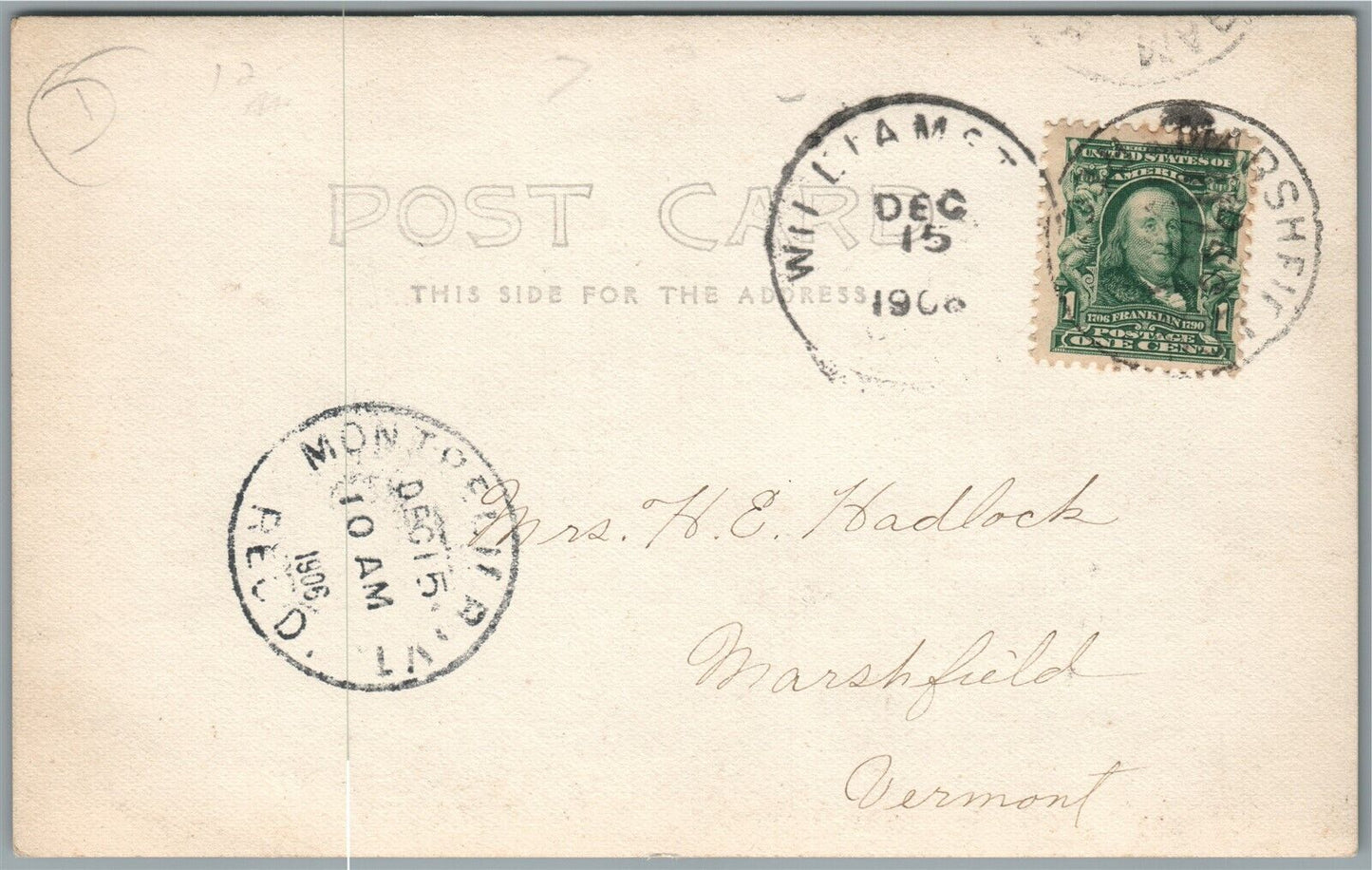 WILLIAMSTOWN VT MONUMENT HOUSE ANTIQUE REAL PHOTO POSTCARD RPPC