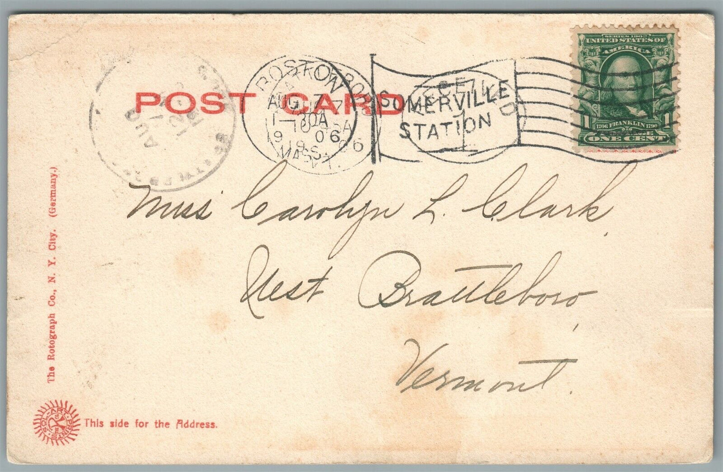 MEDFORD MA METCALF HALL TUFTS COLLEGE ANTIQUE POSTCARD