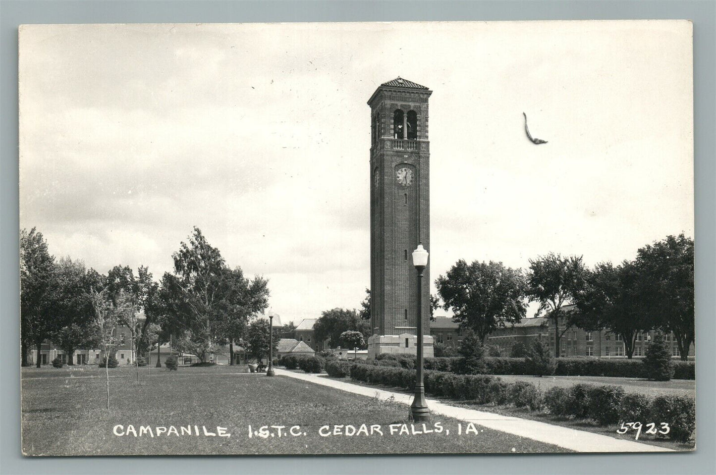 CEDAR FALLS IA CAMPANILE ISTC VINTAGE REAL PHOTO POSTCARD RPPC