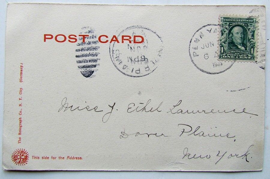 ANTIQUE 1905 UNDIVIDED POSTCARD KEUKA LAKE FROM HAMMONDSPORT N.Y.