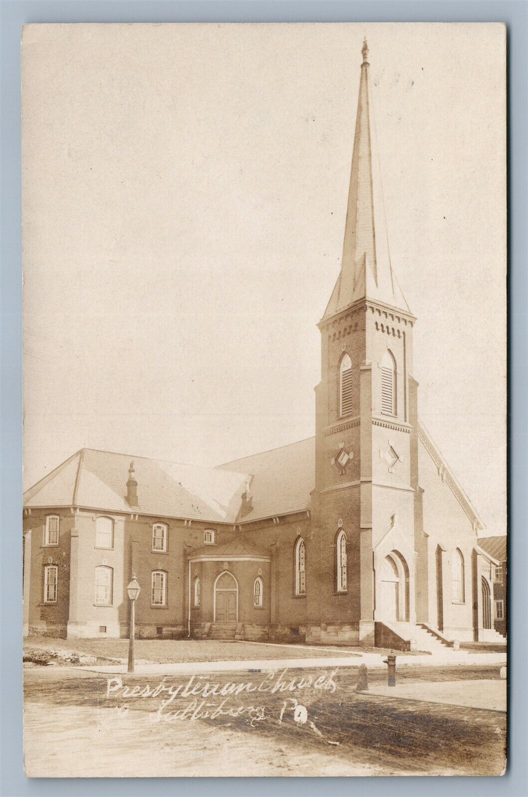 SALTSBURG PA PRESBYTERIAN CHURCH ANTIQUE REAL PHOTO POSTCARD RPPC