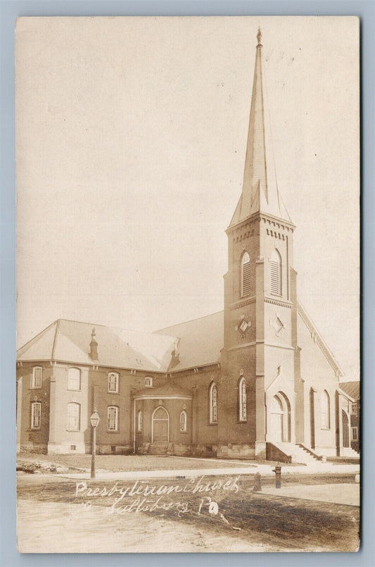 SALTSBURG PA PRESBYTERIAN CHURCH ANTIQUE REAL PHOTO POSTCARD RPPC