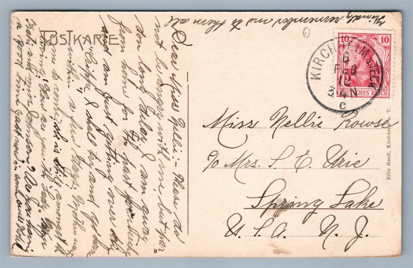 RODLER GRUSSE VON DER LECK GERMANY ANTIQUE POSTCARD SNOW SLIDING