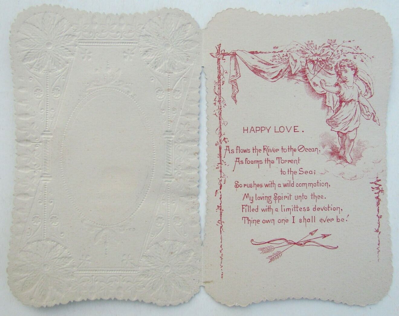 DECORATIVE DIMENTIONAL ANTIQUE POSTCARD