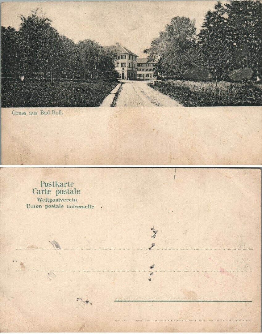 GRUSS AUS BAD-BALL GERMAN ANTIQUE POSTCARD