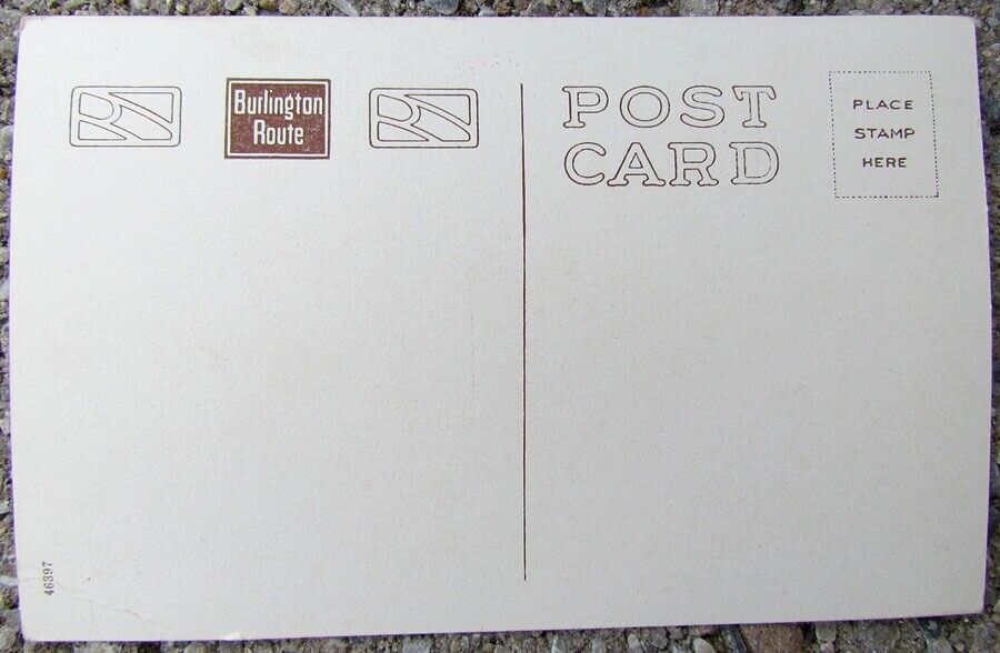 VINTAGE POSTCARD BURLINGTON'S MISSISSIPPI RIVER LINE railway railroad train