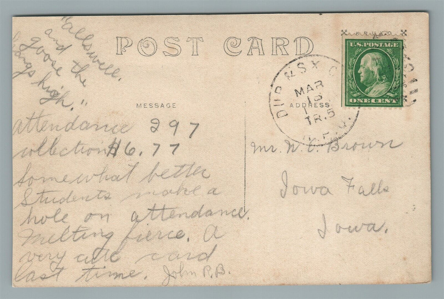 CEDAR FALLS IA OVER THE DAM ANTIQUE REAL PHOTO POSTCARD RPPC