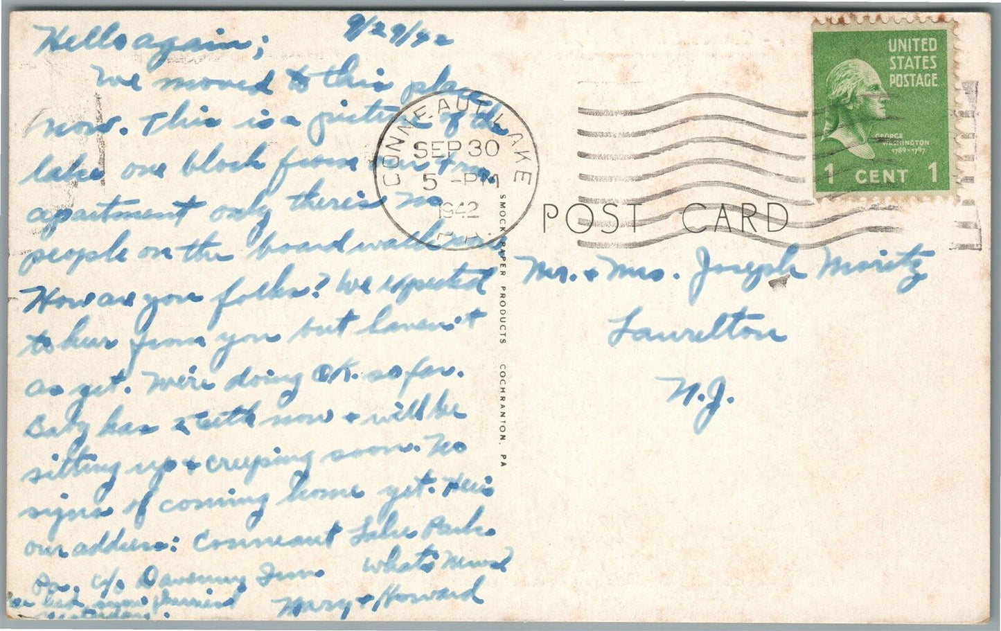 CONNEAUT LAKE PARK PA ANTIQUE POSTCARD