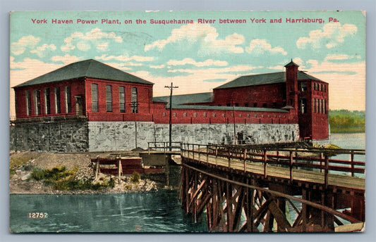 YORK HAVEN POWER PLANT PA ANTIQUE POSTCARD