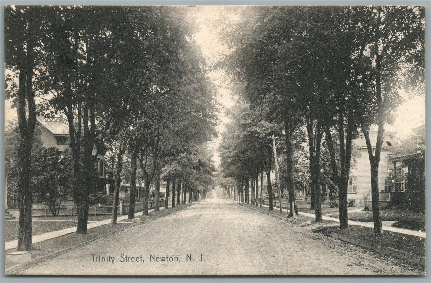 NEWTON NJ TRINITY STREET ANTIQUE POSTCARD