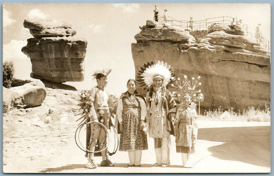 INDIAN FAMILY ANTIQUE REAL PHOTO POSTCARD RPPC