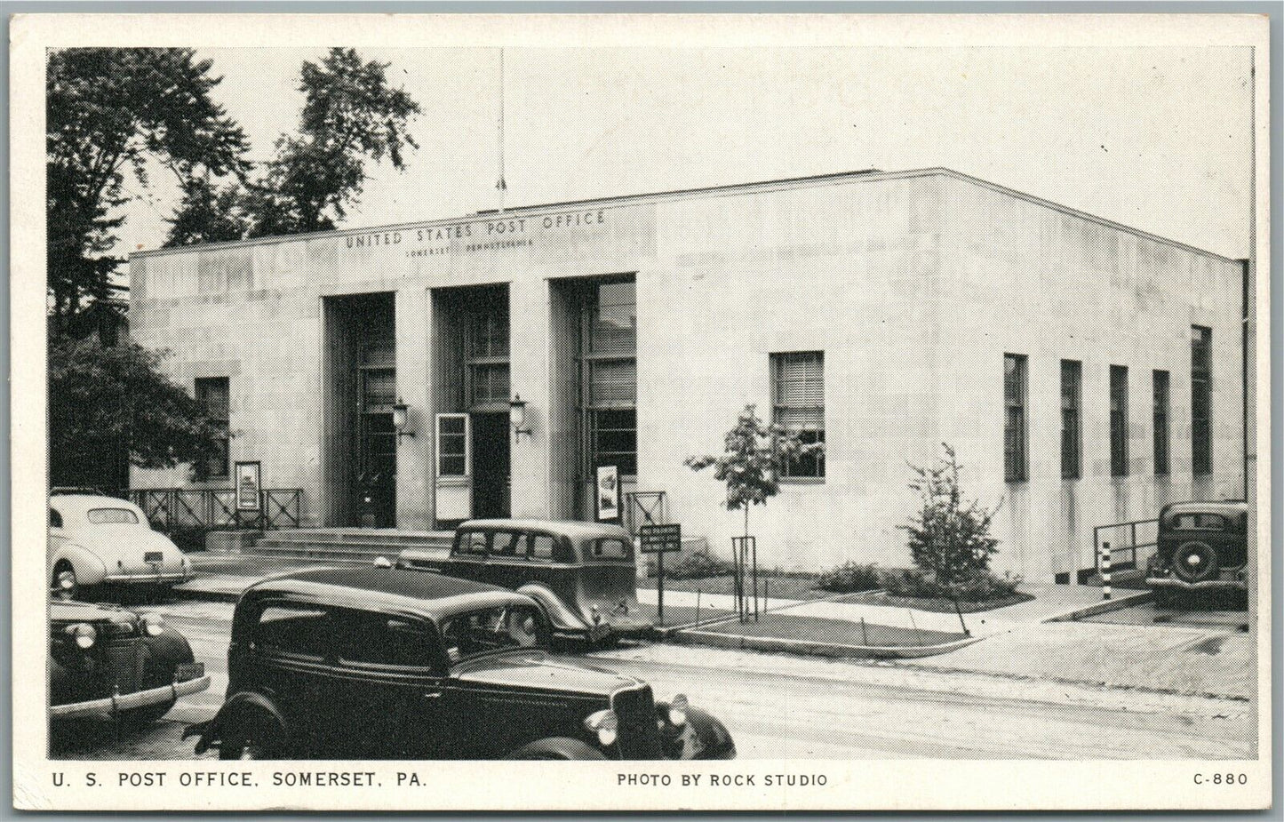 SOMERSET PA POST OFFICE VINTAGE POSTCARD