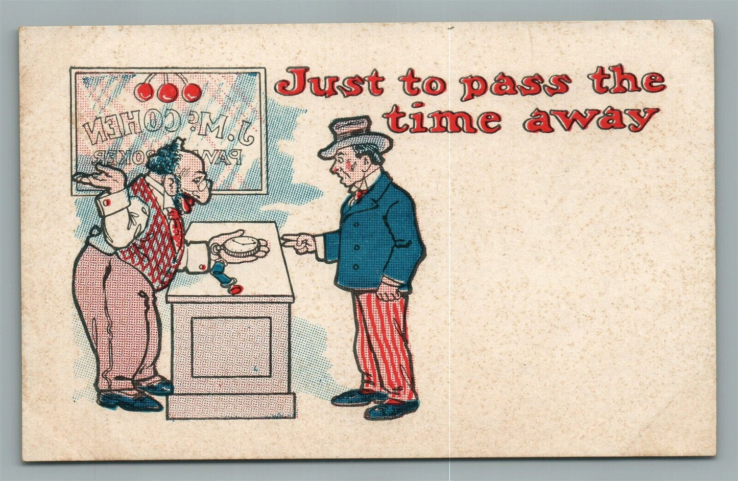 J.M.COHEN COMIC ANTIQUE POSTCARD JUDAICA