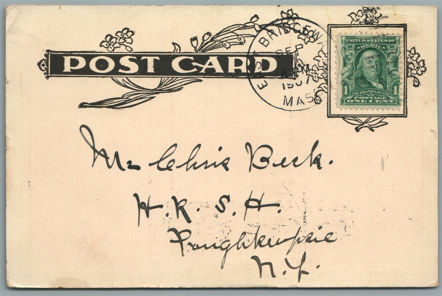 BOSTON MA RAILROAD STATION ANTIQUE POSTCARD