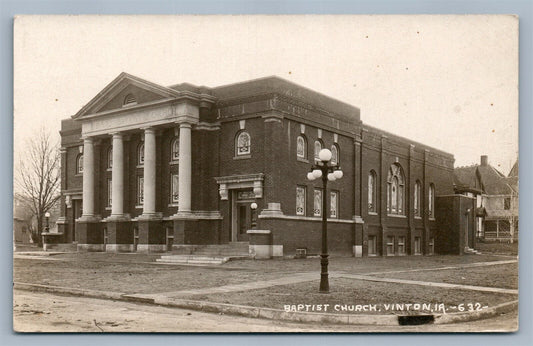 VINTON IA BAPTIST CHURCH ANTIQUE REAL PHOTO POSTCARD RPPC