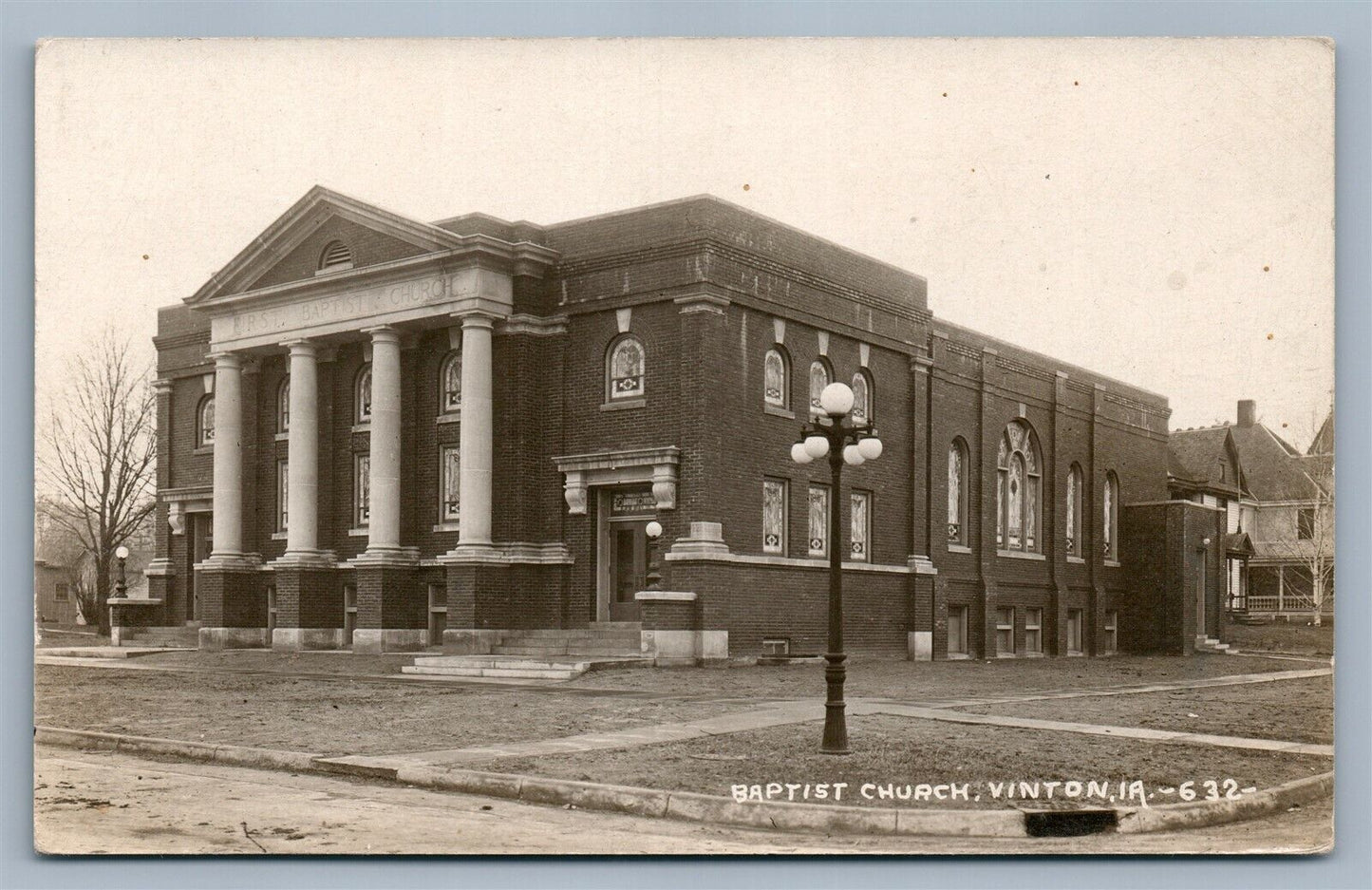 VINTON IA BAPTIST CHURCH ANTIQUE REAL PHOTO POSTCARD RPPC