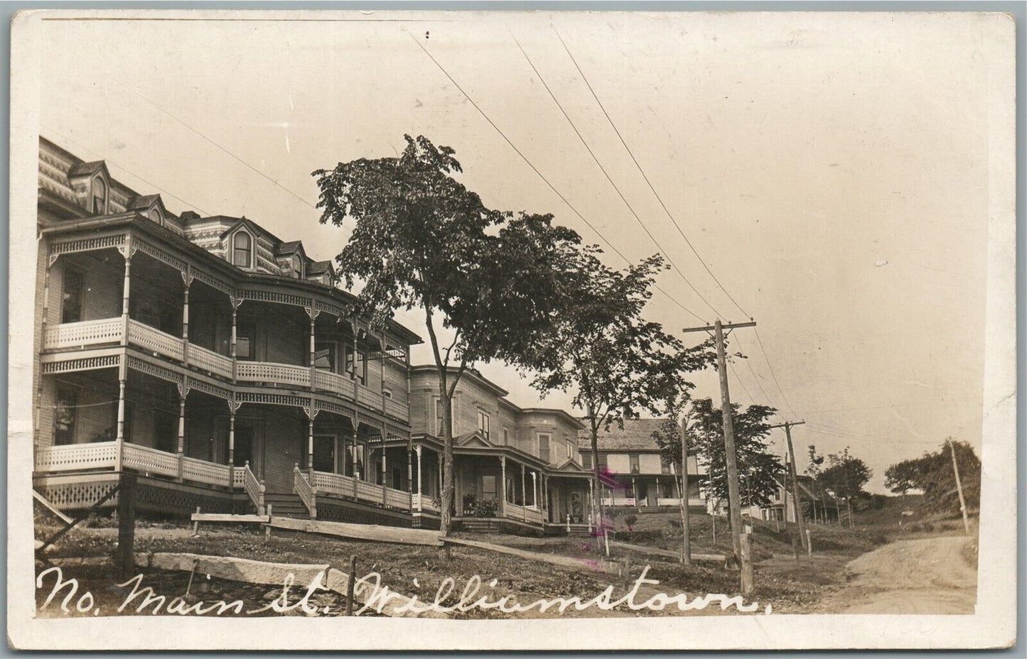 WILLIAMSTOWN VT NO. MAIN STREET ANTIQUE REAL PHOTO POSTCARD RPPC