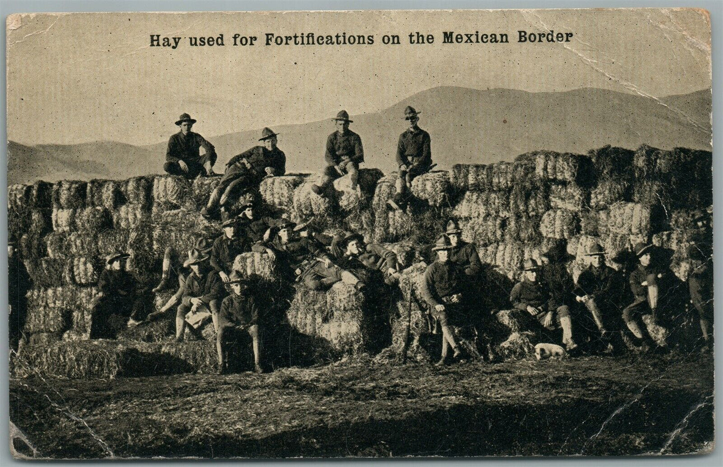 MEXICAN WAR HAY USED FOR FORTIFICATIONS ANTIQUE POSTCARD