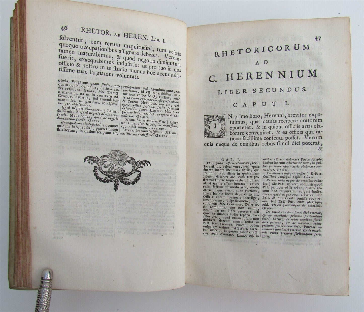 1761 CICERO Rhetoricorum ad herennium LEYDEN COAT of ARMS VELLUM BINDING antique