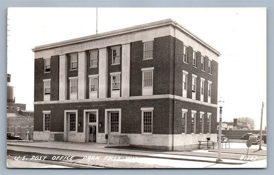 PARK FALLS WI POST OFFICE 1941 VINTAGE REAL PHOTO POSTCARD RPPC