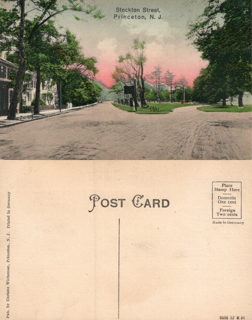 PRINCETON N.J. STOCKTON STREET ANTIQUE POSTCARD
