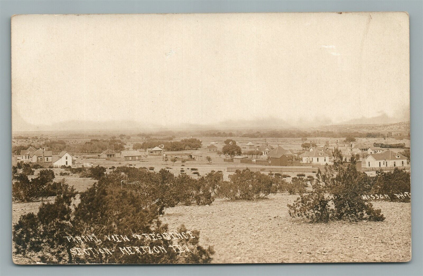 MERIZON TX RESIDENCE SECTION ANTIQUE REAL PHOTO POSTCARD RPPC