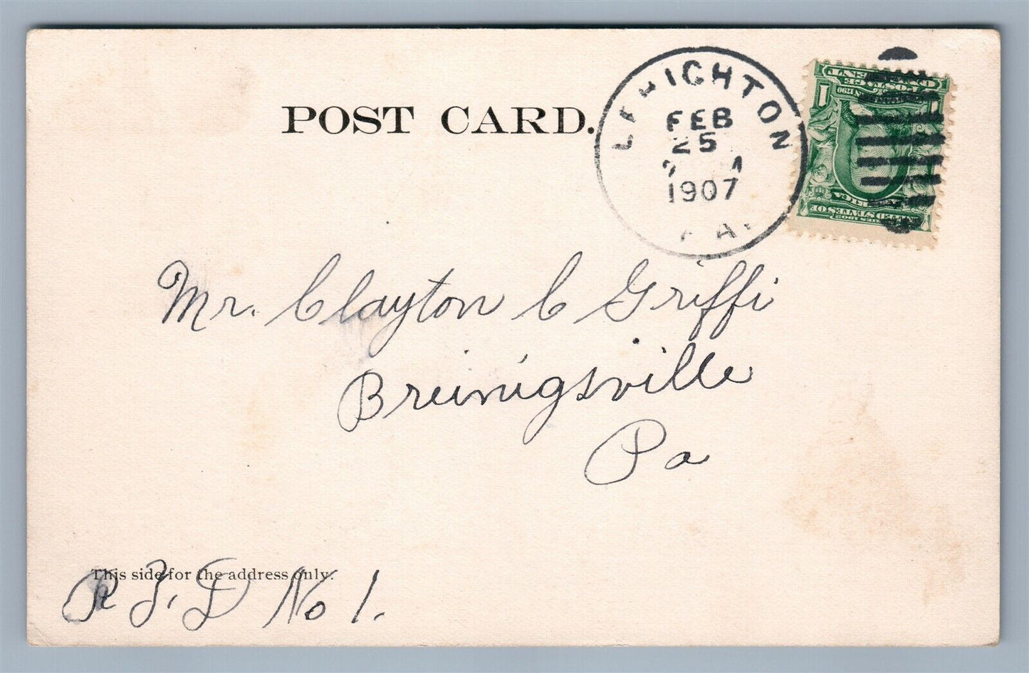 LEHIGHTON PA BAND & REVIEWING STAND ANTIQUE POSTCARD