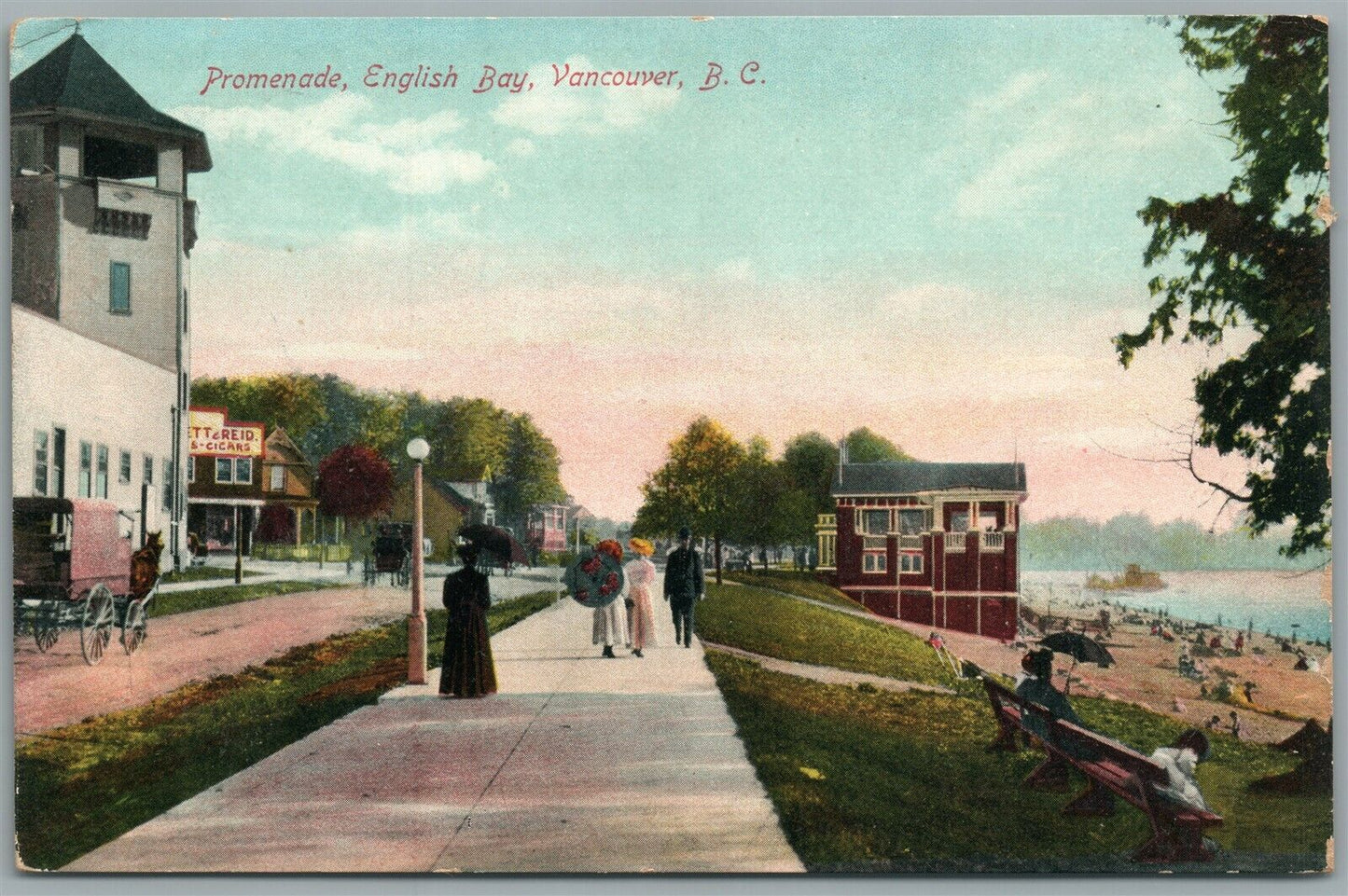 CANADA VANCOUVER BC PROMENADE ENGLISH BAY ANTIQUE POSTCARD