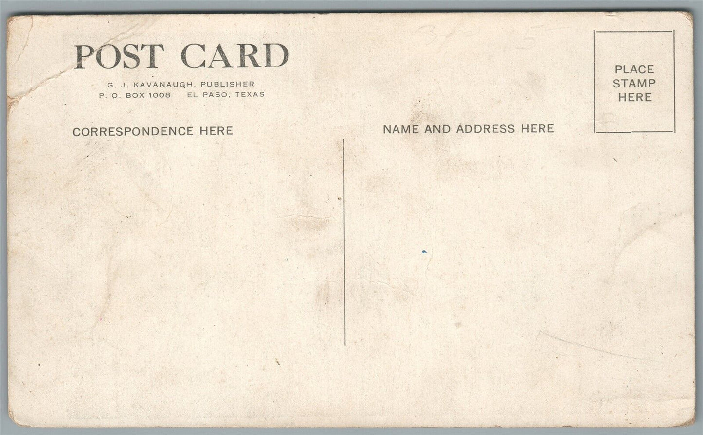 MEXICAN RAIDERS KAVANAUGH'S WAR POSTALS ANTIQUE POSTCARD