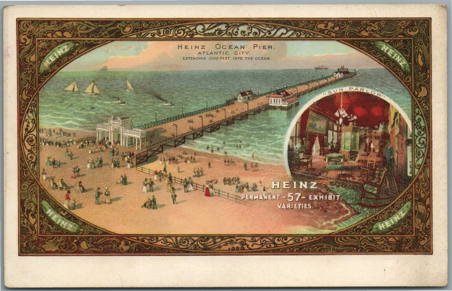 ATLANTIC CITY HEINZ OCEAN PIER ANTIQUE POSTCARD