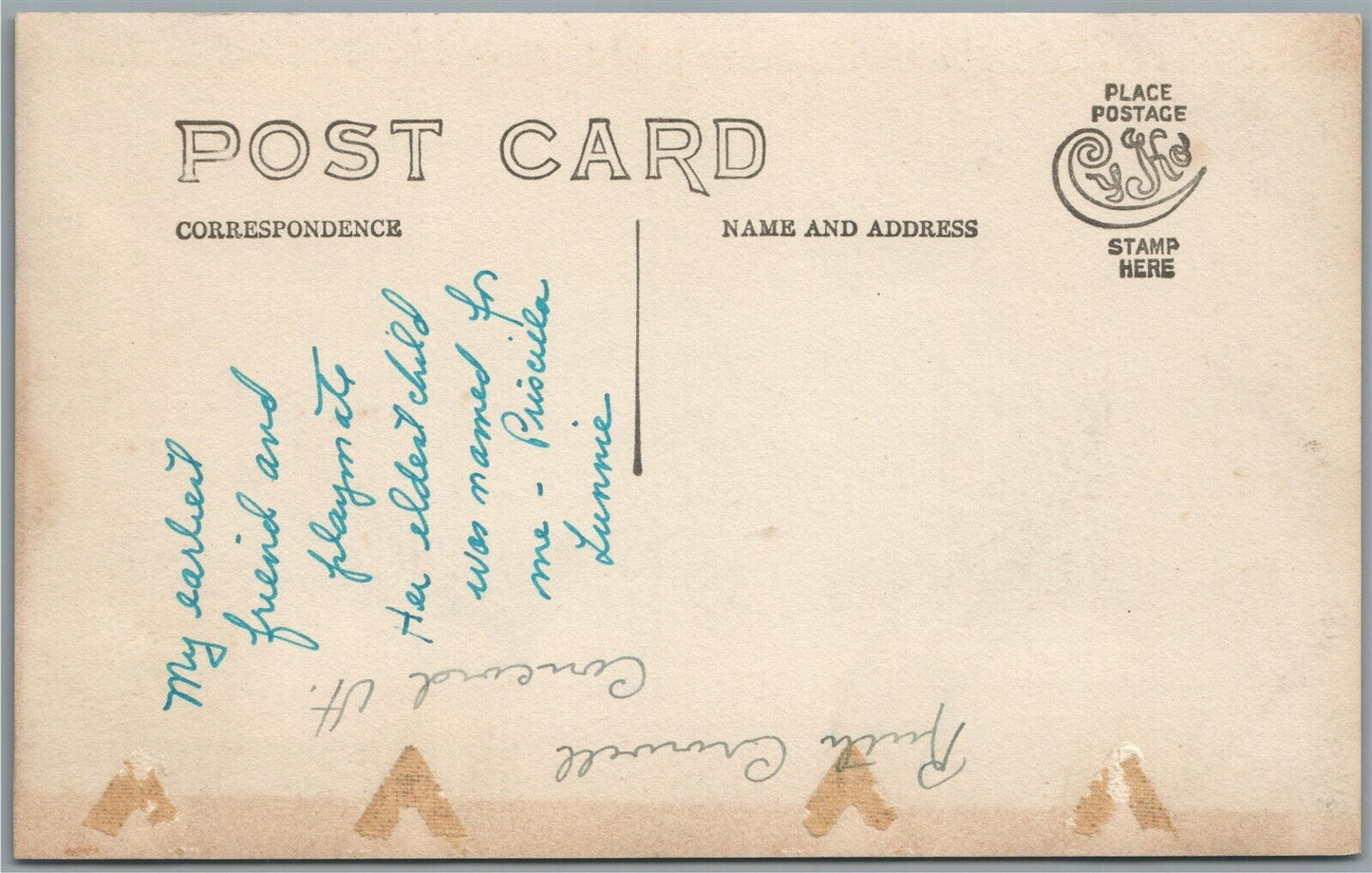 CONCORD VT GIRL w/ DOG ANTIQUE REAL PHOTO POSTCARD RPPC