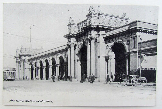 UNION STATION COLUMBUS OH railroad railway train depot Ohio ANTIQUE POSTCARD
