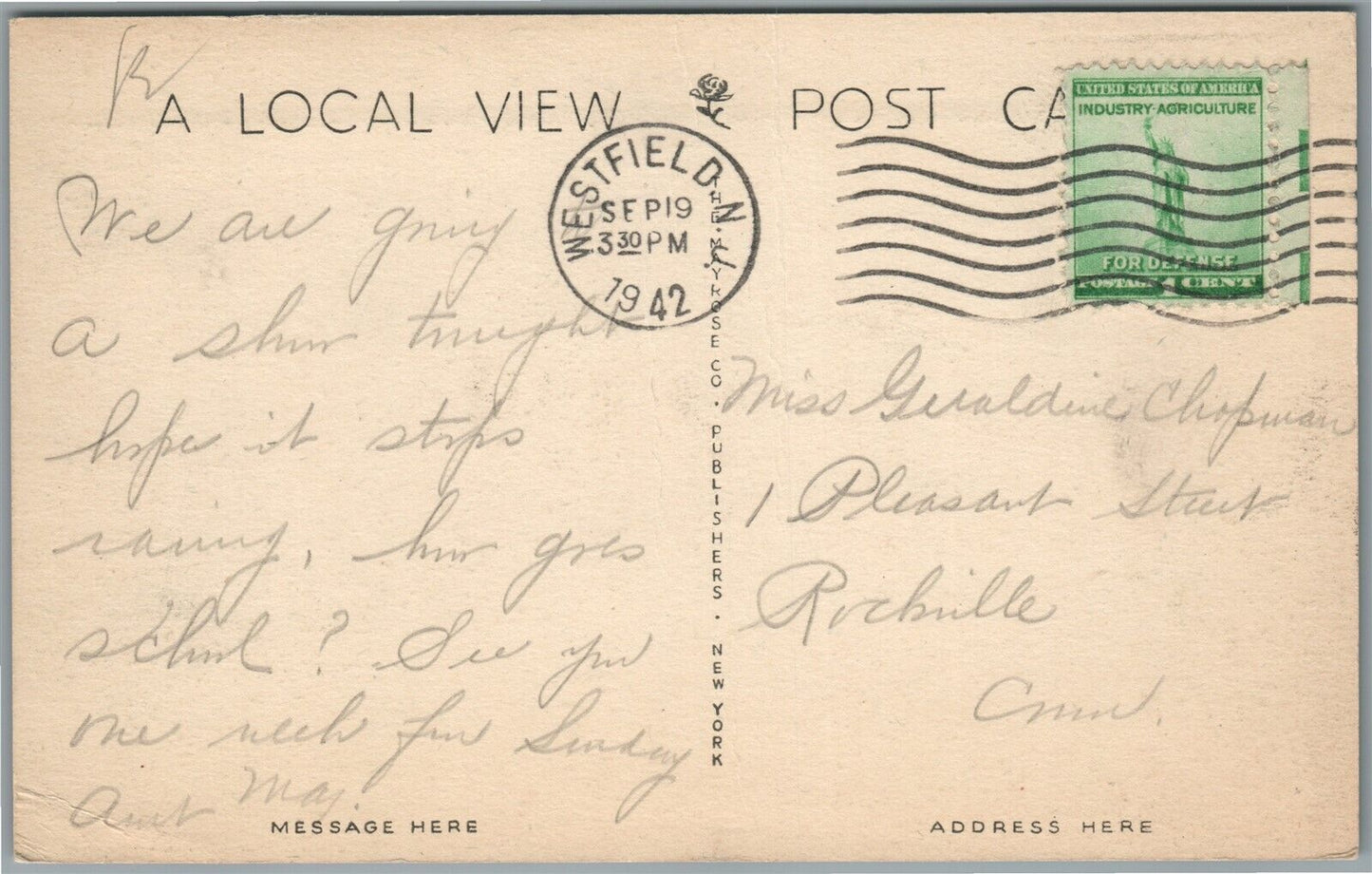 WESTFIELD NJ CHILDREN'S COUNTRY HOME ANTIQUE POSTCARD