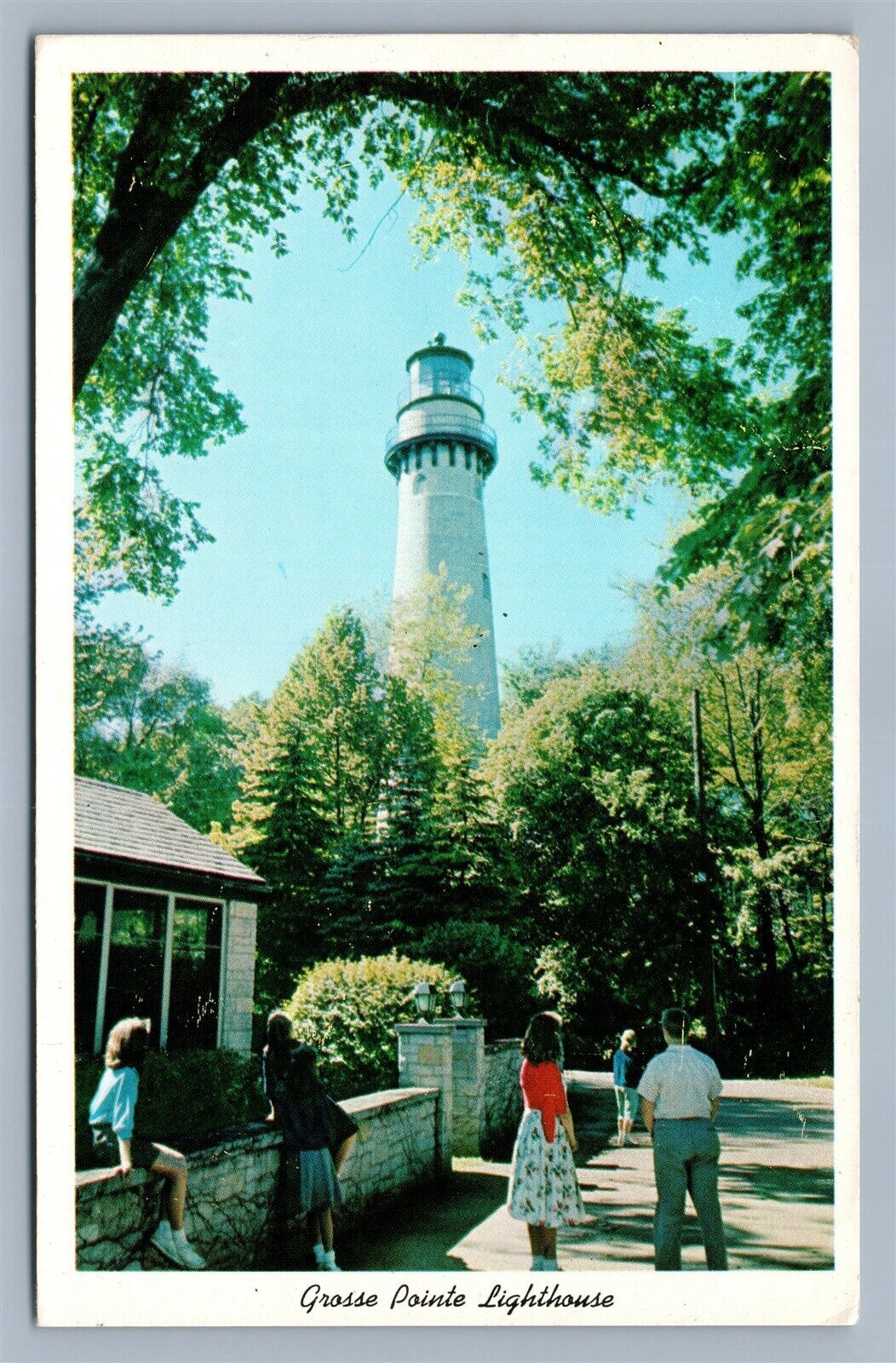 EVANSTON ILL GROSSE POINT LIGHT HOUSE 1961 VINTAGE POSTCARD