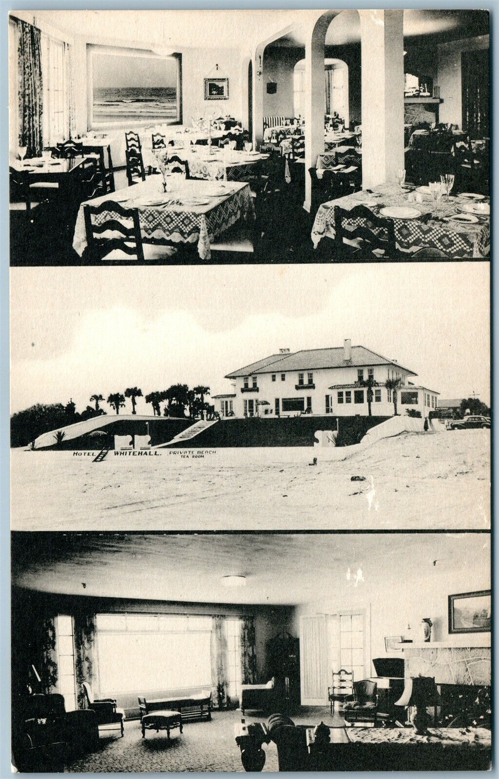 DAYTONA BEACH FL HOTEL WHITEHALL ANTIQUE POSTCARD