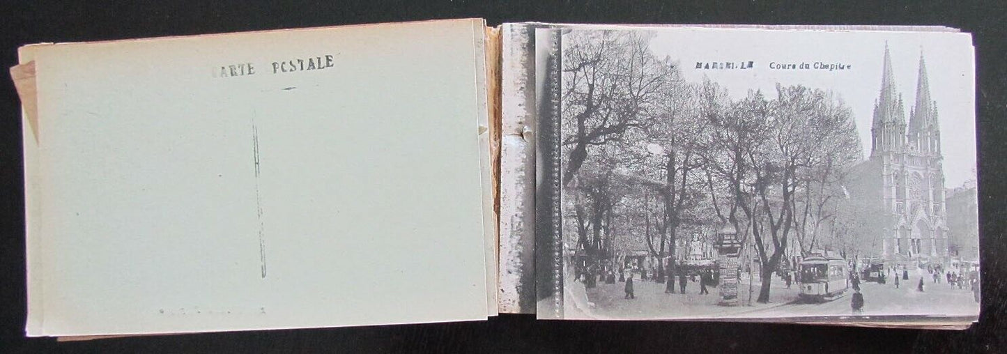 MARSEILLE FRANCE VIEWS 1919 22 DETACHABLE POSTCARDS ANTIQUE BOOKLET