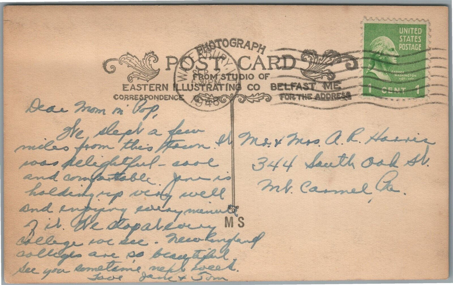 WATERBURY VT BIRDS EYE VIEW ANTIQUE REAL PHOTO POSTCARD RPPC