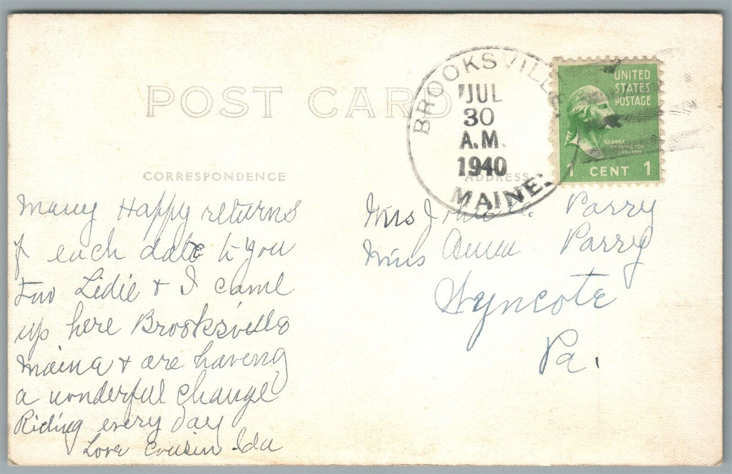 BROOKSVILLE ME VINTAGE REAL PHOTO POSTCARD RPPC