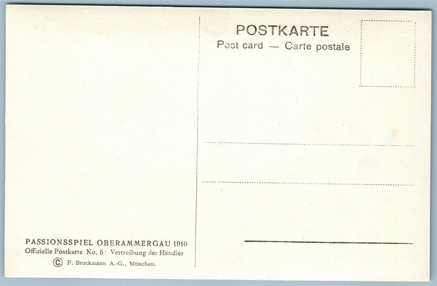 OBERAMMERGAU PASSION PLAY GERMAN ANTIQUE REAL PHOTO POSTCARD RPPC JESUS & VENDOR