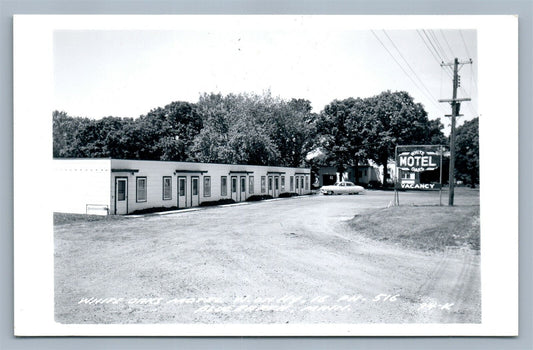 BLUE EARTH MN WHITE OAKS MOTEL VINTAGE REAL PHOTO POSTCARD RPPC