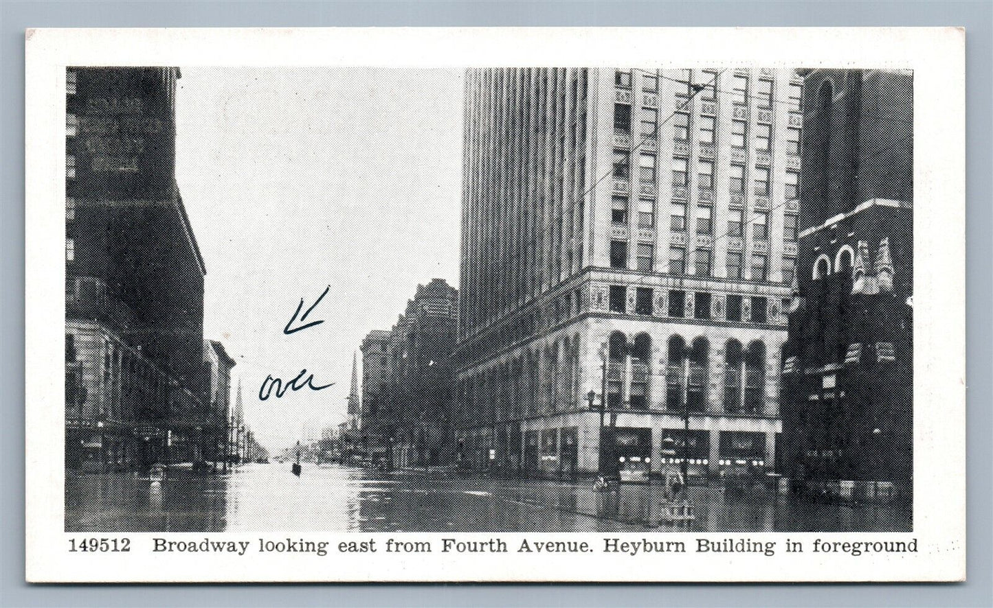 LOUISVILLE KY FLOOD BROADWAY ANTIQUE POSTCARD