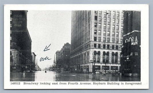 LOUISVILLE KY FLOOD BROADWAY ANTIQUE POSTCARD