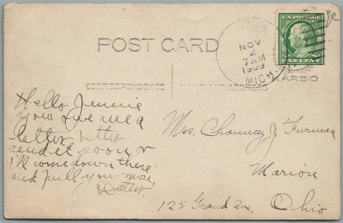 VASSAR MI MAIN STREET ANTIQUE REAL PHOTO POSTCARD RPPC