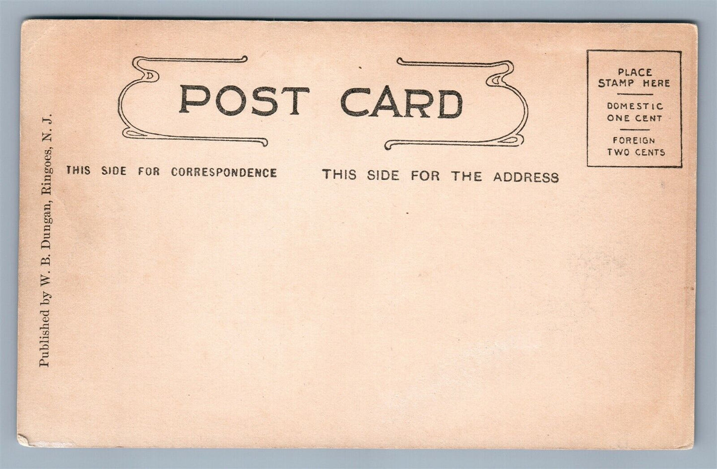 RINGOES NJ STREET LOOKING NORTH ANTIQUE POSTCARD