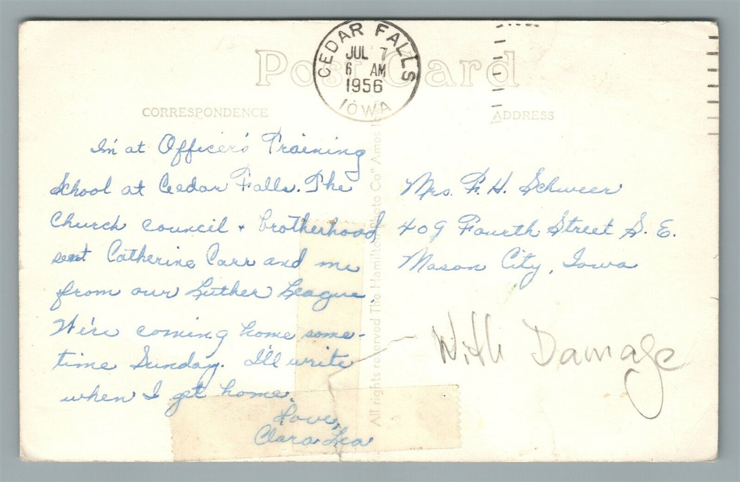 CEDAR FALLS IA RIVERVIEW PARK ENTRANCE VINTAGE REAL PHOTO POSTCARD RPPC