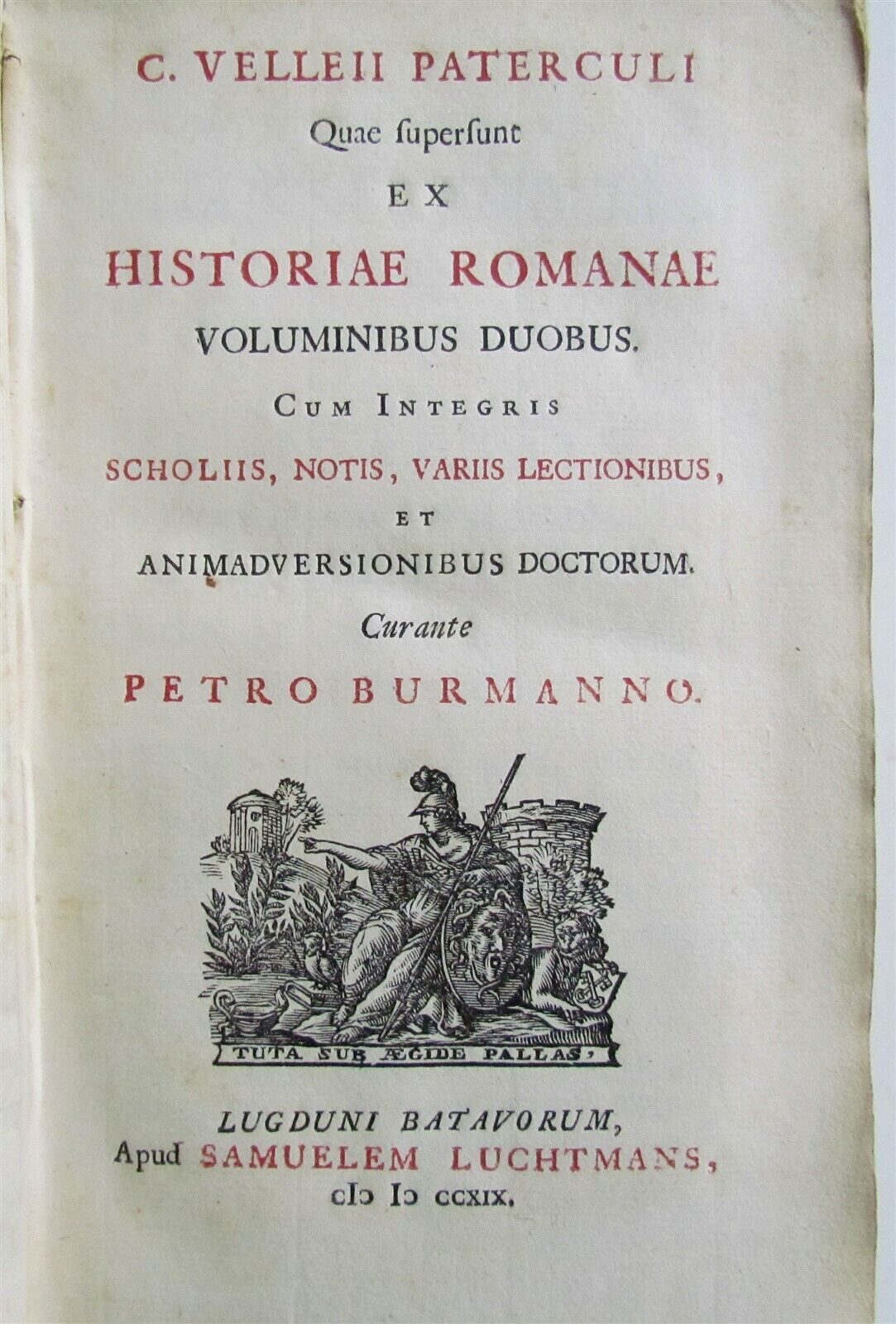 1719 PRIZED VELLUM BINDING ROMAN HISTORY by VELLEIUS PATERCULUS antique