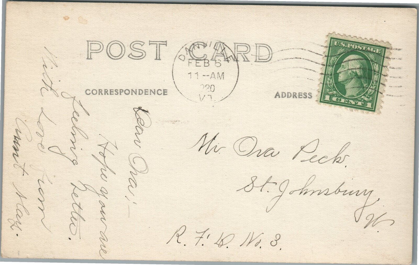 DANVILLE VT STREET SCENE 1920 ANTIQUE REAL PHOTO POSTCARD RPPC